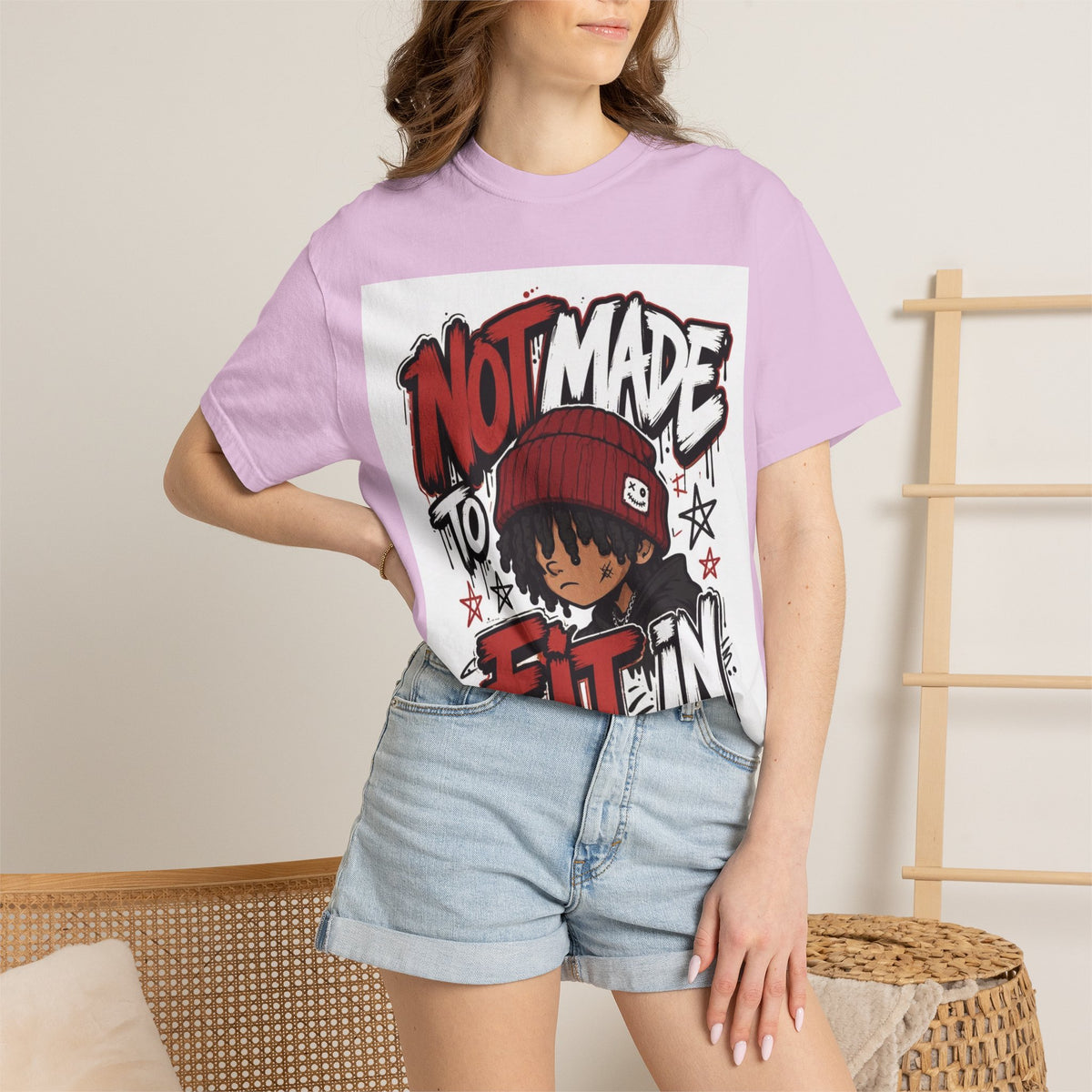 Not Made to Fit In Graphic T-Shirt — Streetwear Anime Statement Tee
