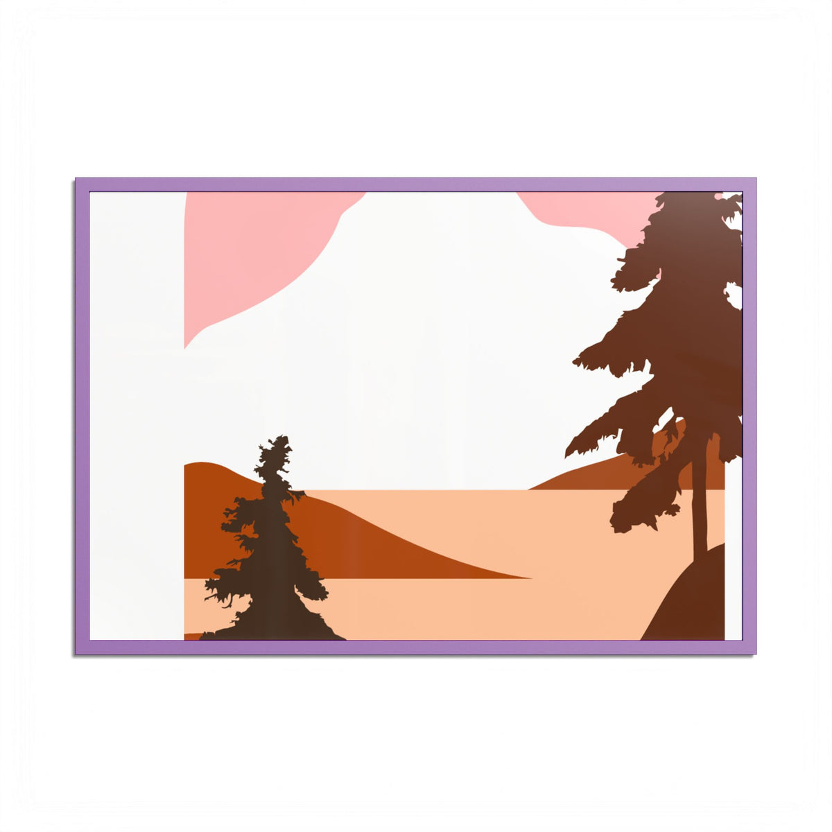 Minimalist Mountain Poster — Colored Frame Wall Art