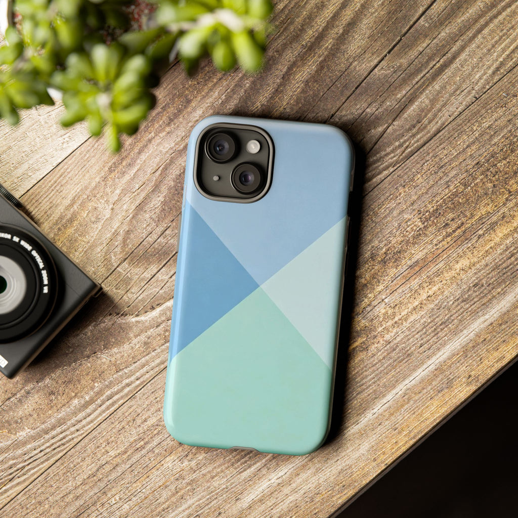 Geometric Mint & Sky Tough Phone Case