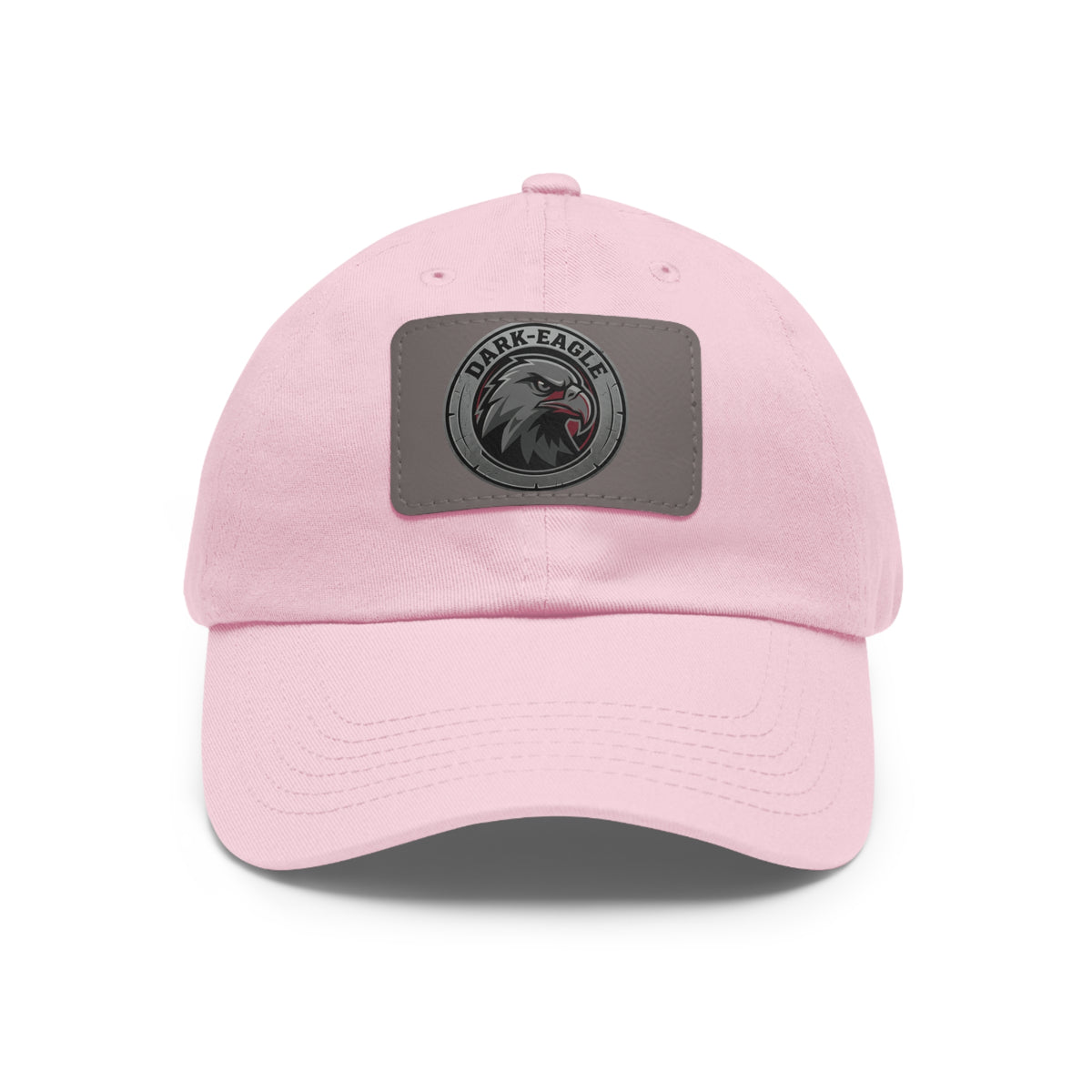 Leather Patch Dad Hat — ‘Dark Eagle’ Vintage Emblem Cap