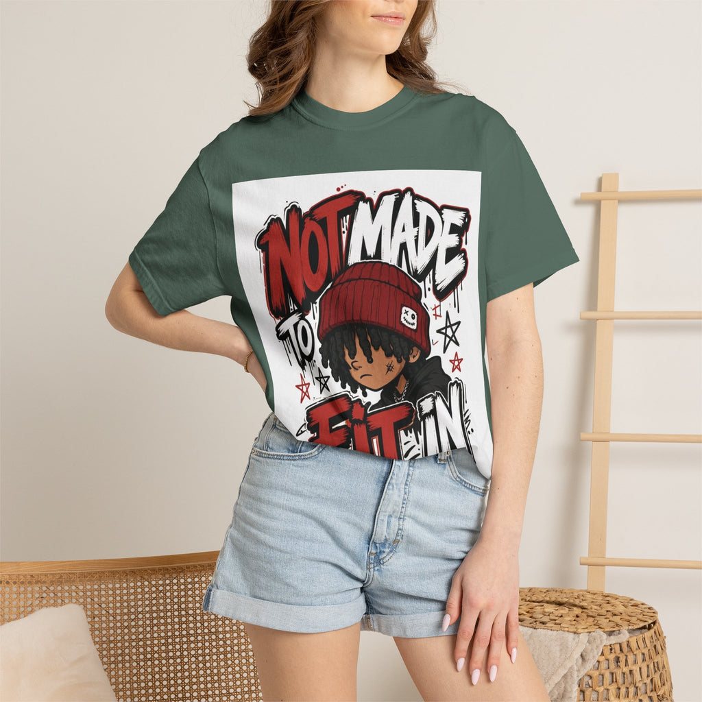Not Made to Fit In Graphic T-Shirt — Streetwear Anime Statement Tee