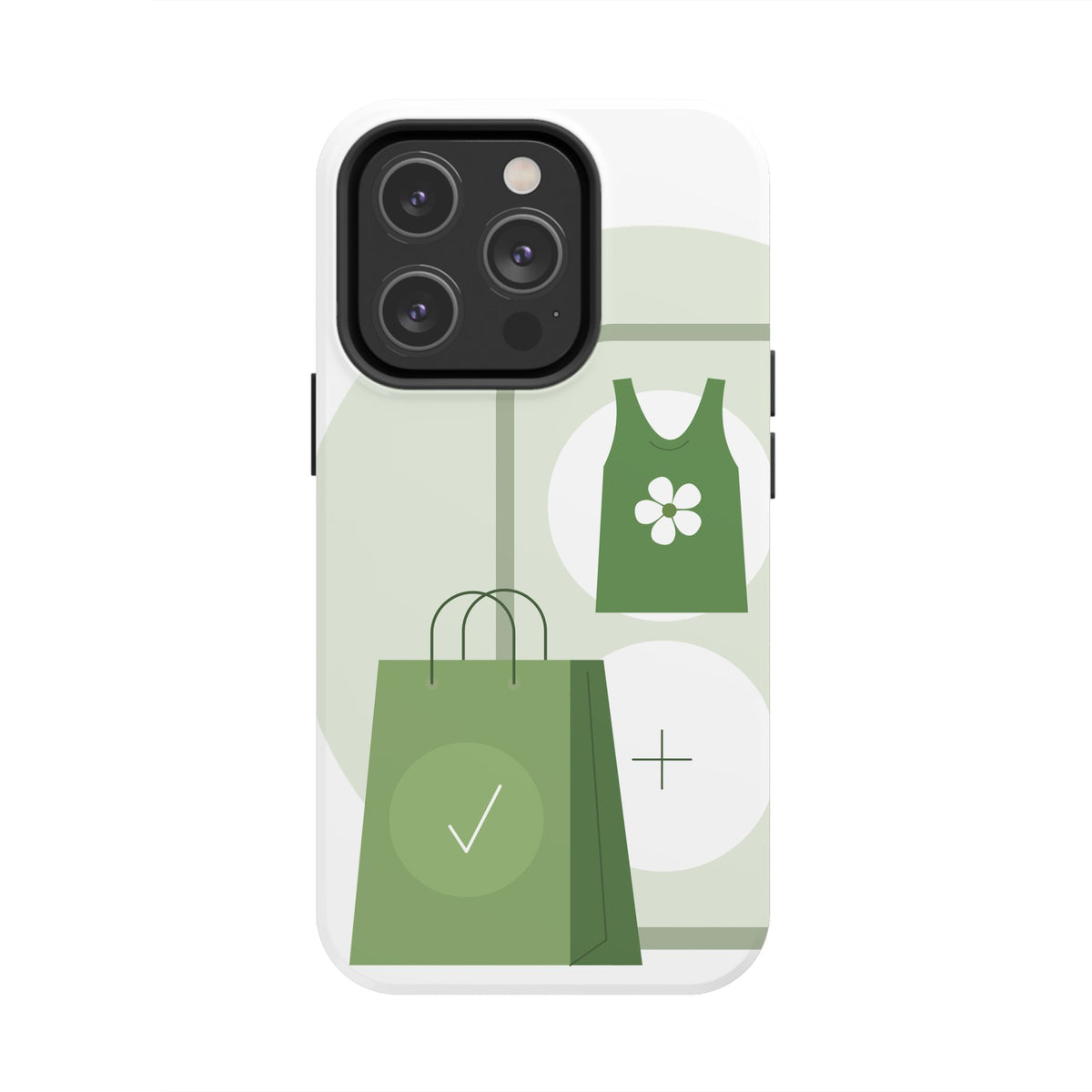 Green Shopping Icons Tough Phone Case — Eco Chic Protective Phone Cover