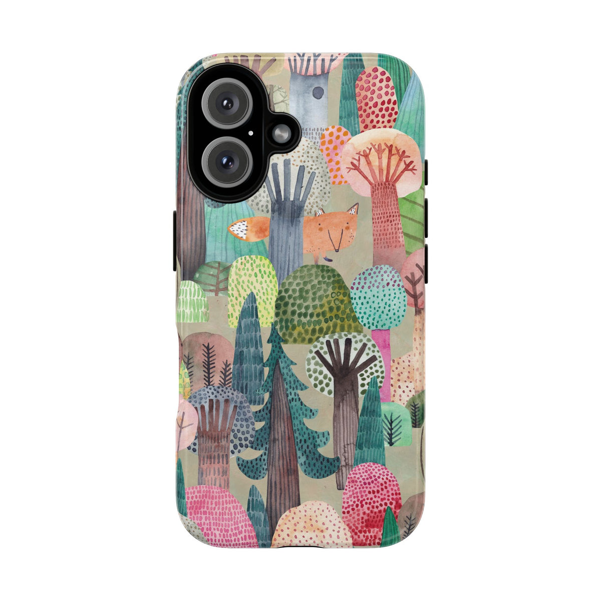 Woodland Fox Phone Case — Colorful Forest Art iPhone Cover