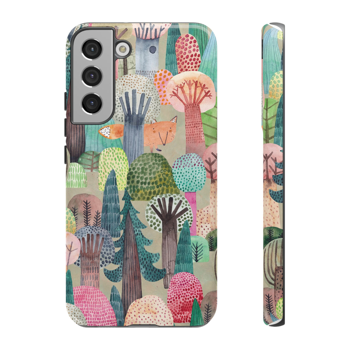 Woodland Fox Phone Case — Colorful Forest Art iPhone Cover