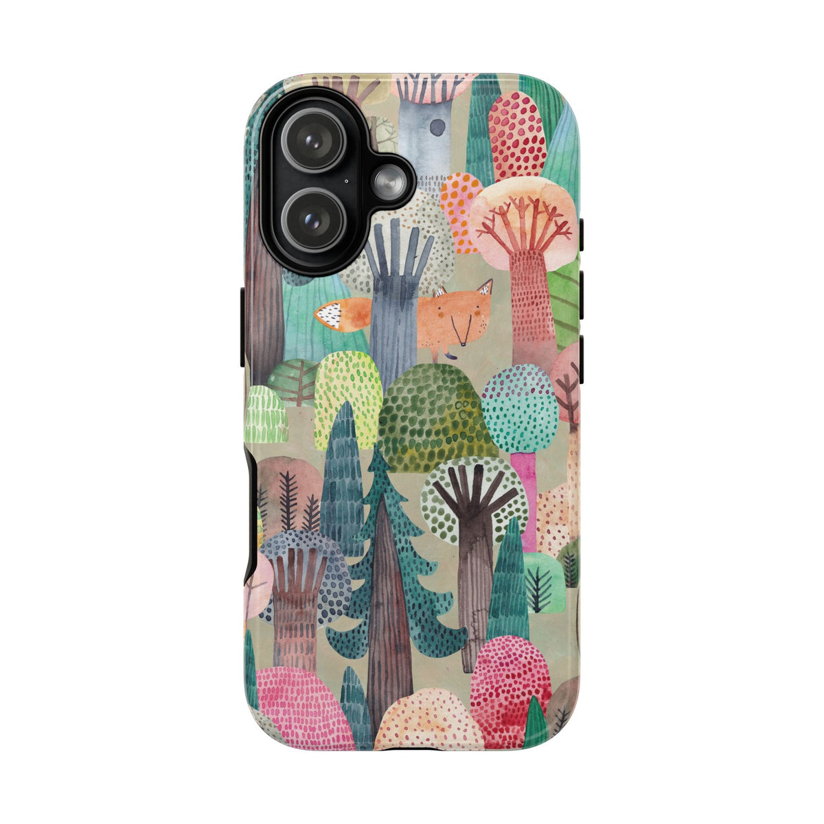 Woodland Fox Phone Case — Colorful Forest Art iPhone Cover