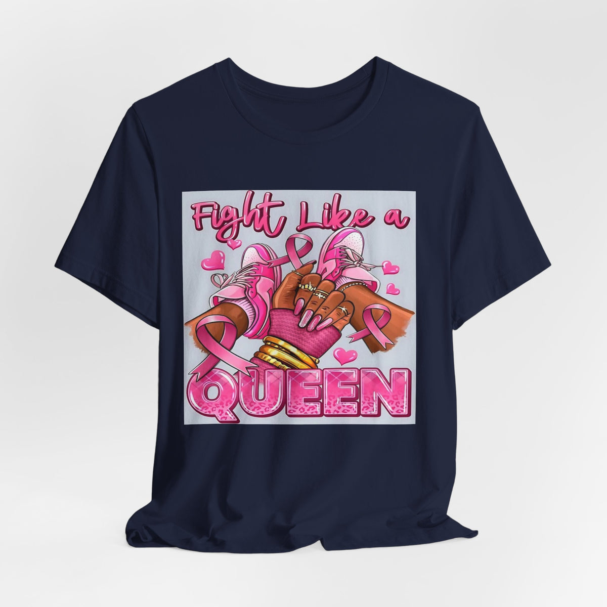 Fight Like a Queen Breast Cancer Awareness T-Shirt