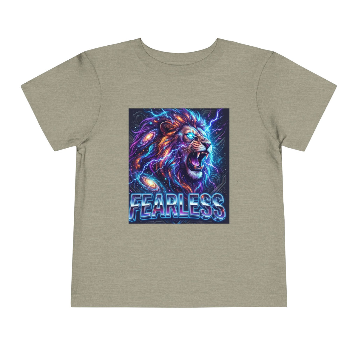 Fearless Neon Lion Toddler Tee — Bold Graphic Kids Shirt