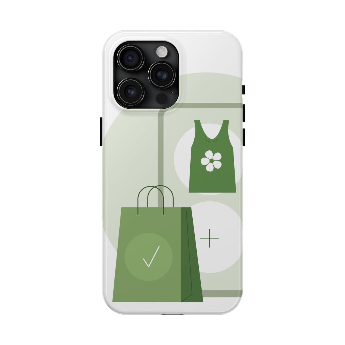 Green Shopping Icons Tough Phone Case — Eco Chic Protective Phone Cover
