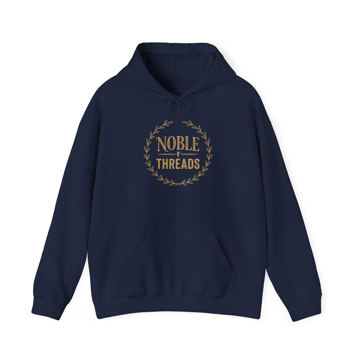 Hoodie Noble Threads — Logo Laurel Dorado Minimal