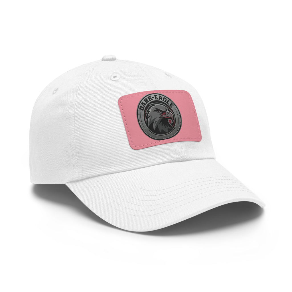 Leather Patch Dad Hat — ‘Dark Eagle’ Vintage Emblem Cap