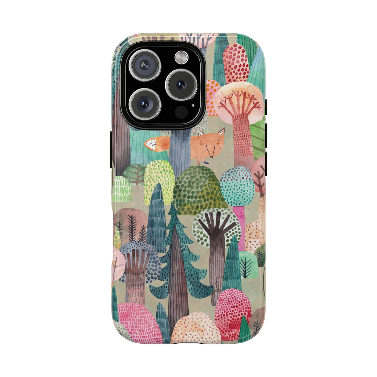 Woodland Fox Phone Case — Colorful Forest Art iPhone Cover