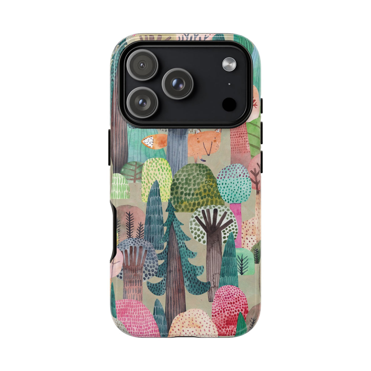 Woodland Fox Phone Case — Colorful Forest Art iPhone Cover
