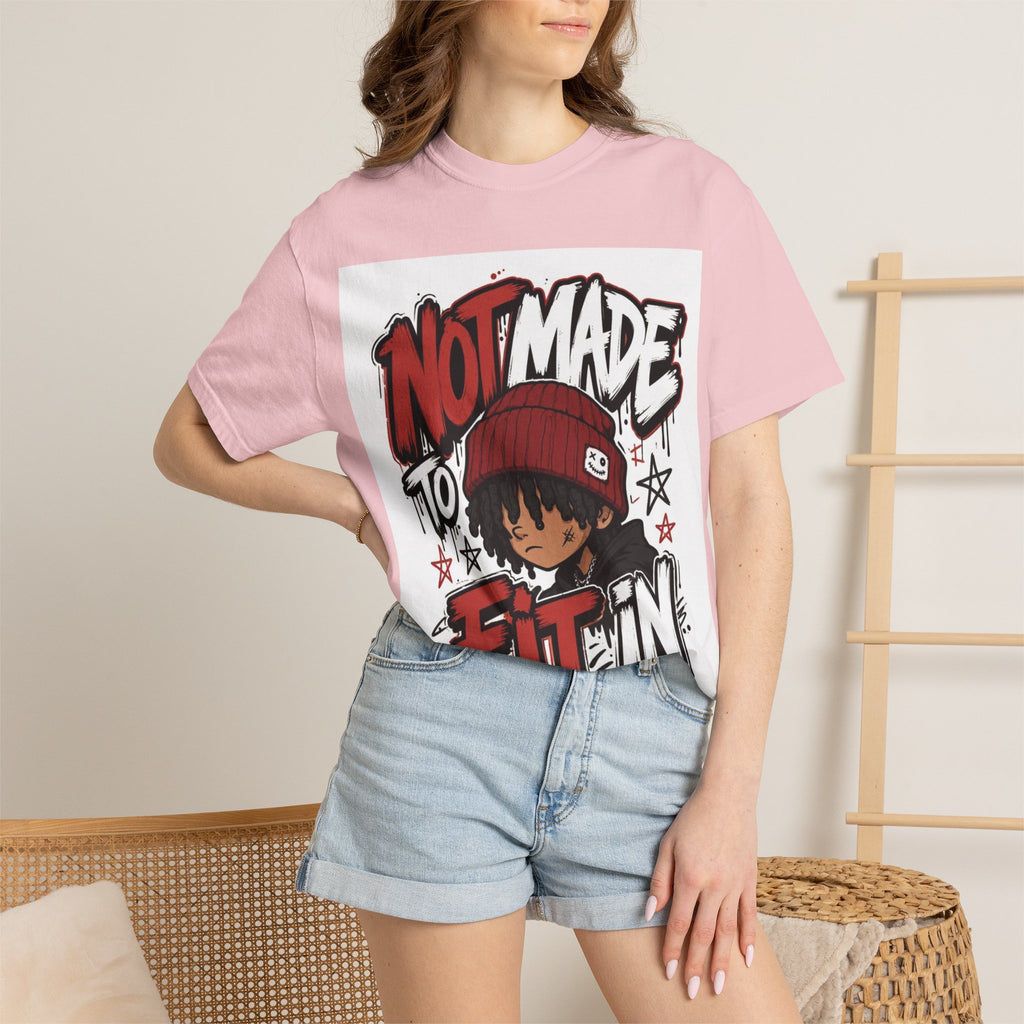 Not Made to Fit In Graphic T-Shirt — Streetwear Anime Statement Tee