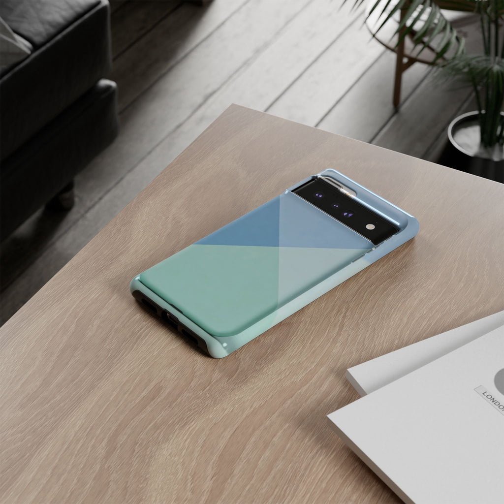 Geometric Mint & Sky Tough Phone Case