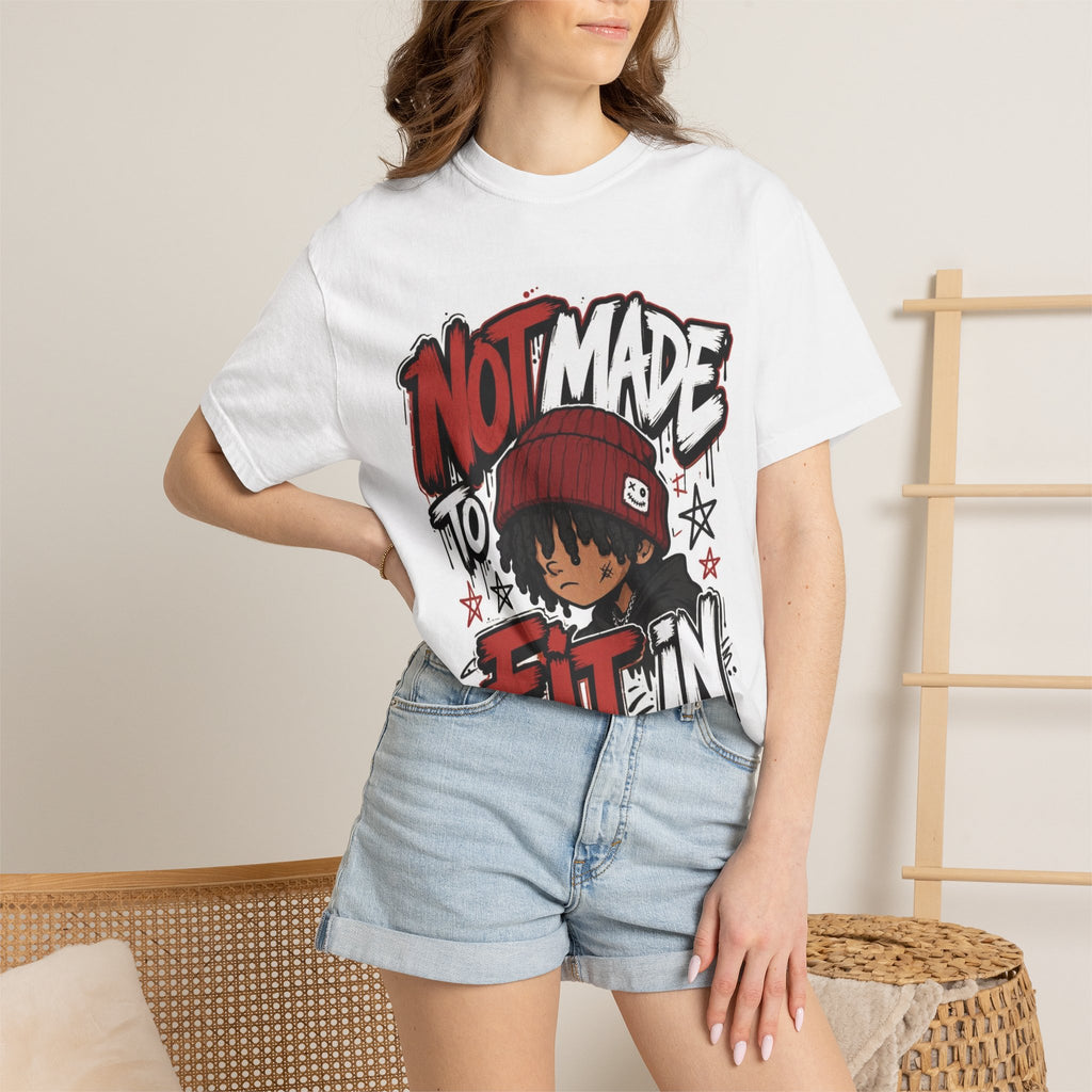 Not Made to Fit In Graphic T-Shirt — Streetwear Anime Statement Tee