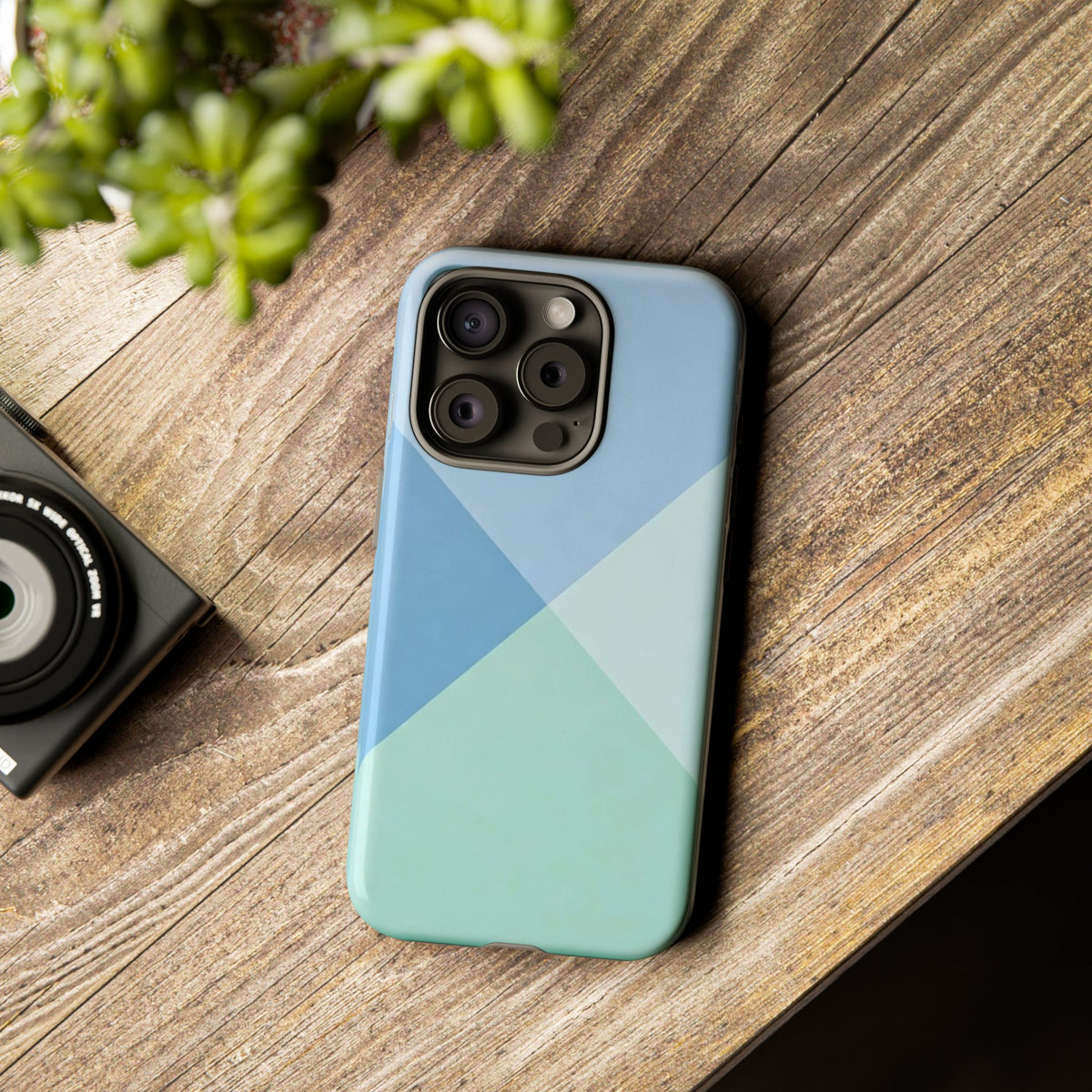 Geometric Mint & Sky Tough Phone Case
