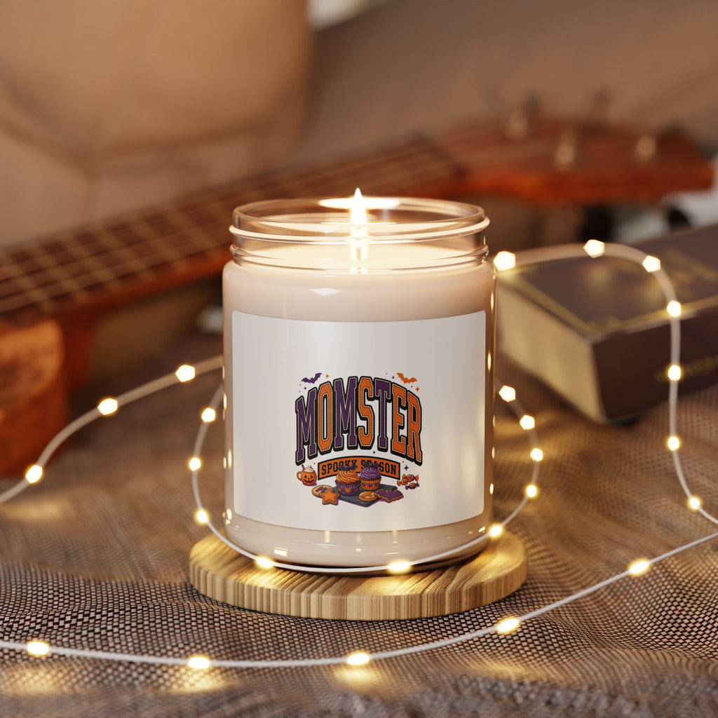 Momster Halloween Soy Candle, Pumpkin Spice Scent | Purple Orange Spooky