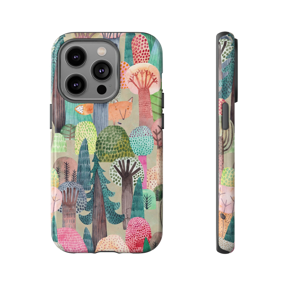 Woodland Fox Phone Case — Colorful Forest Art iPhone Cover
