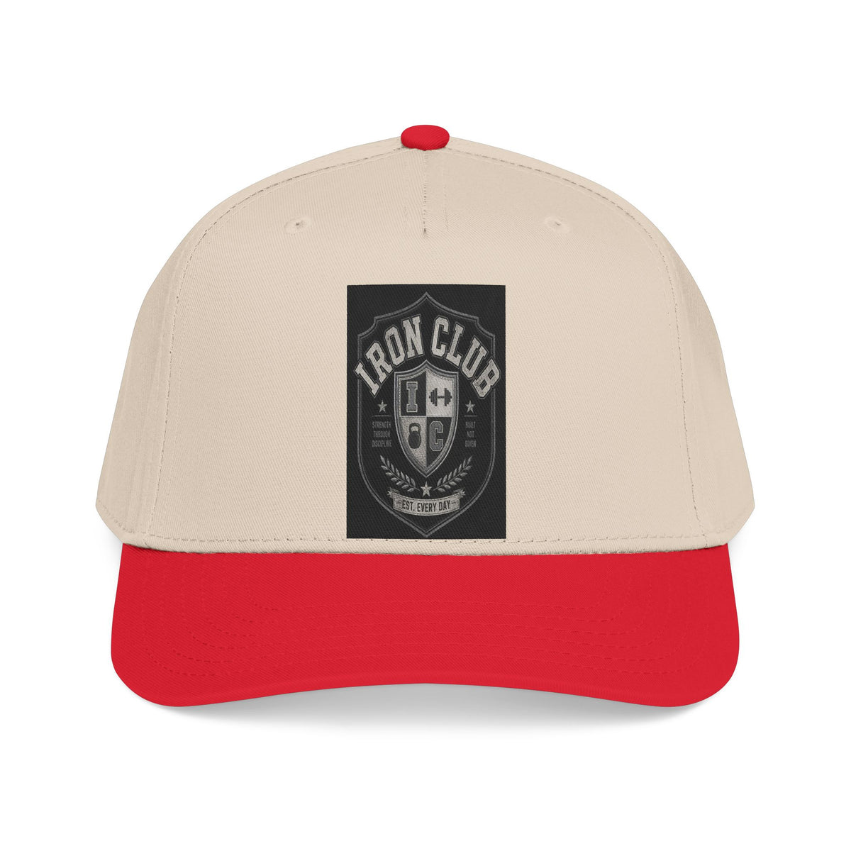 Iron Club Shield Baseball Cap — Vintage Gym Logo Hat