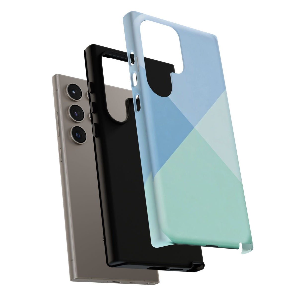 Geometric Mint & Sky Tough Phone Case