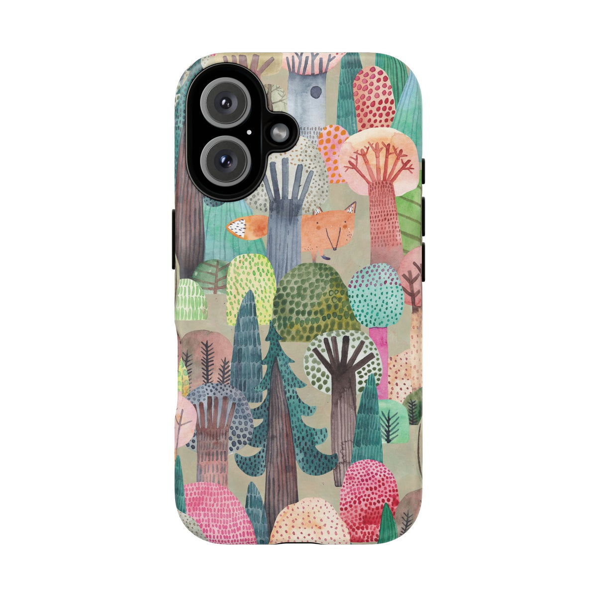 Woodland Fox Phone Case — Colorful Forest Art iPhone Cover