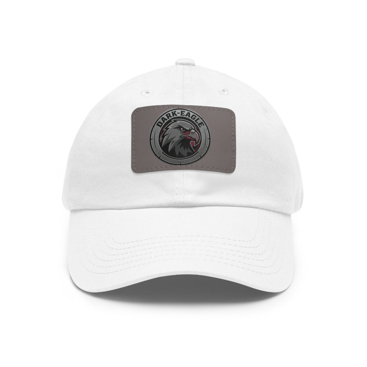 Leather Patch Dad Hat — ‘Dark Eagle’ Vintage Emblem Cap