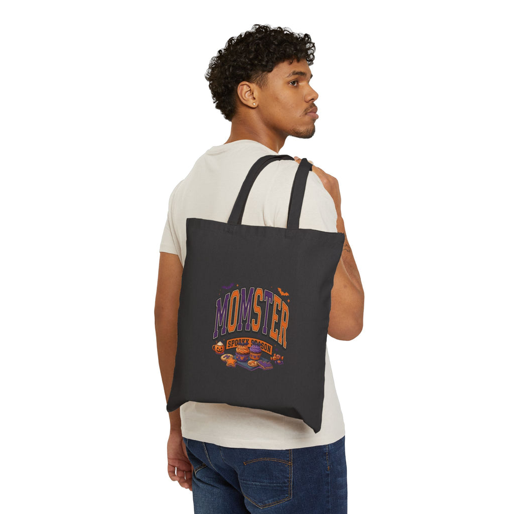 Momster Halloween Mom tote | Halloween tote, spooky purple orange design