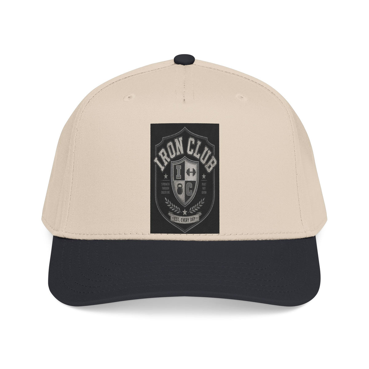 Iron Club Shield Baseball Cap — Vintage Gym Logo Hat