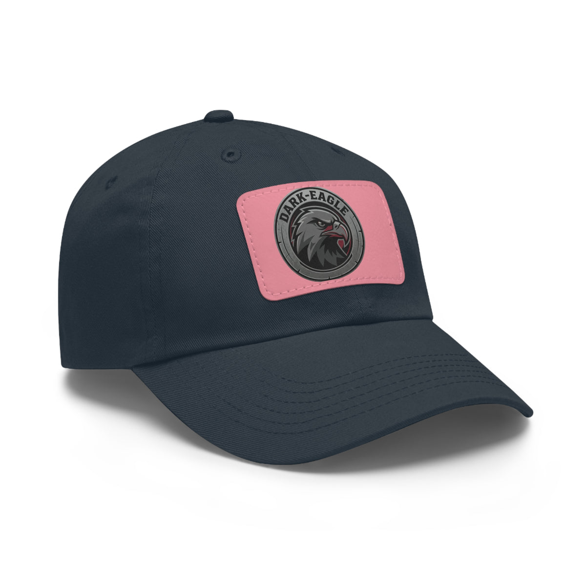 Leather Patch Dad Hat — ‘Dark Eagle’ Vintage Emblem Cap
