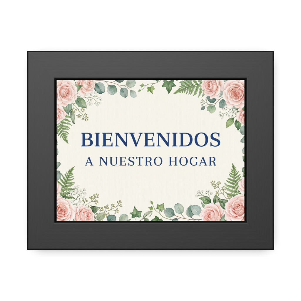 Framed Poster - "Bienvenidos a Nuestro Hogar" Floral Home Welcome Print