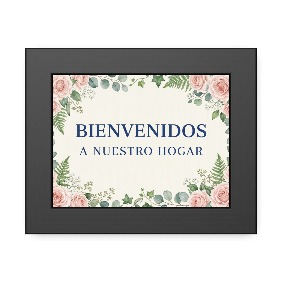 Framed Poster - "Bienvenidos a Nuestro Hogar" Floral Home Welcome Print