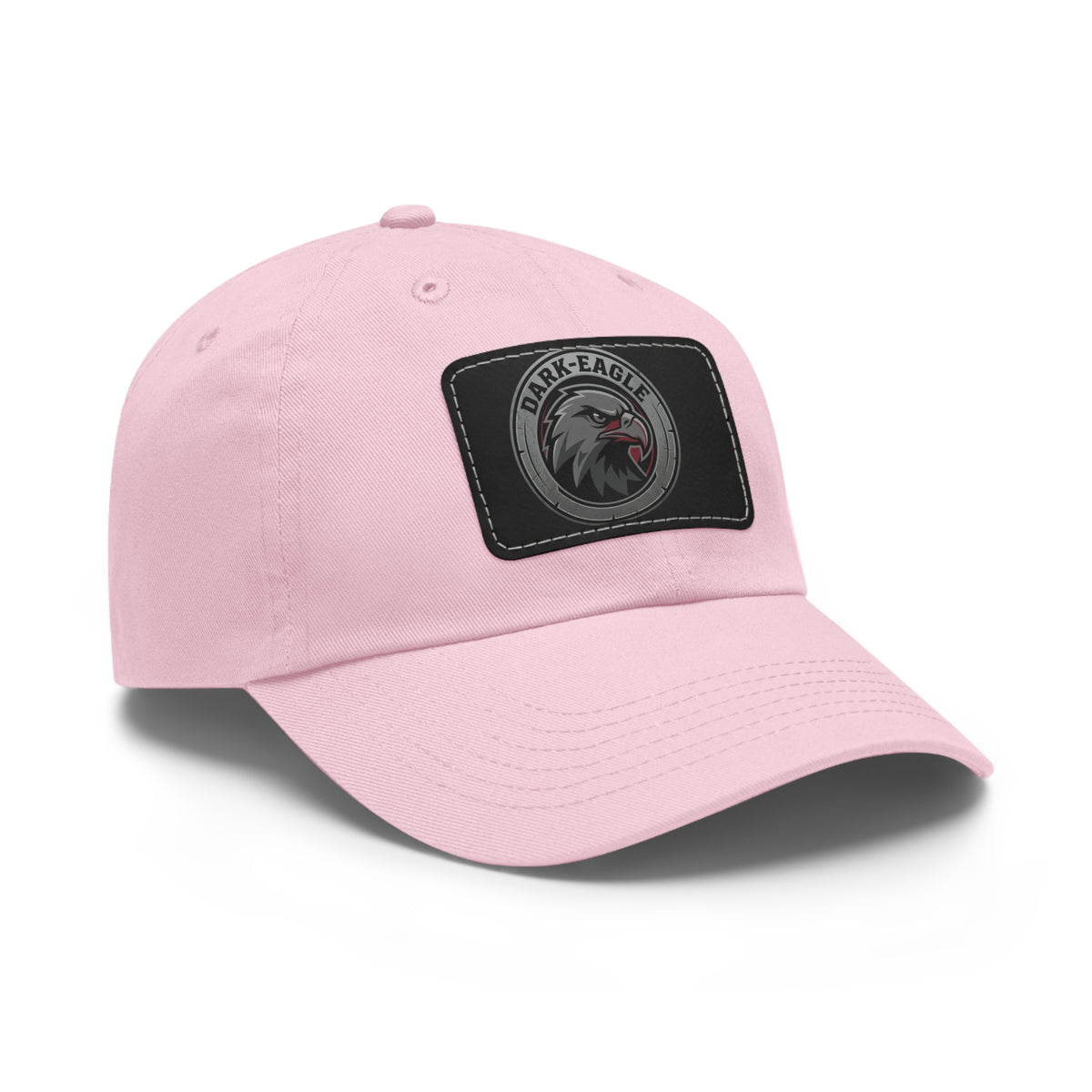 Leather Patch Dad Hat — ‘Dark Eagle’ Vintage Emblem Cap