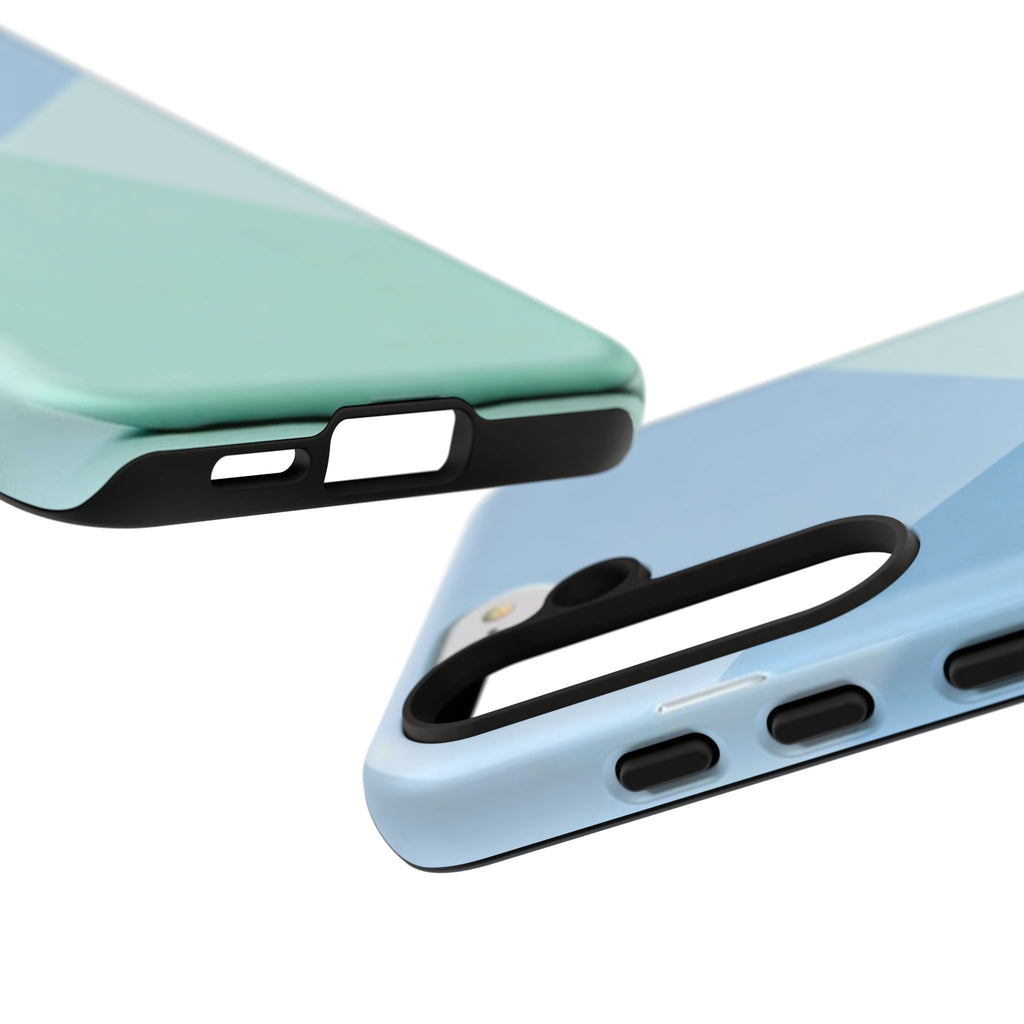 Geometric Mint & Sky Tough Phone Case