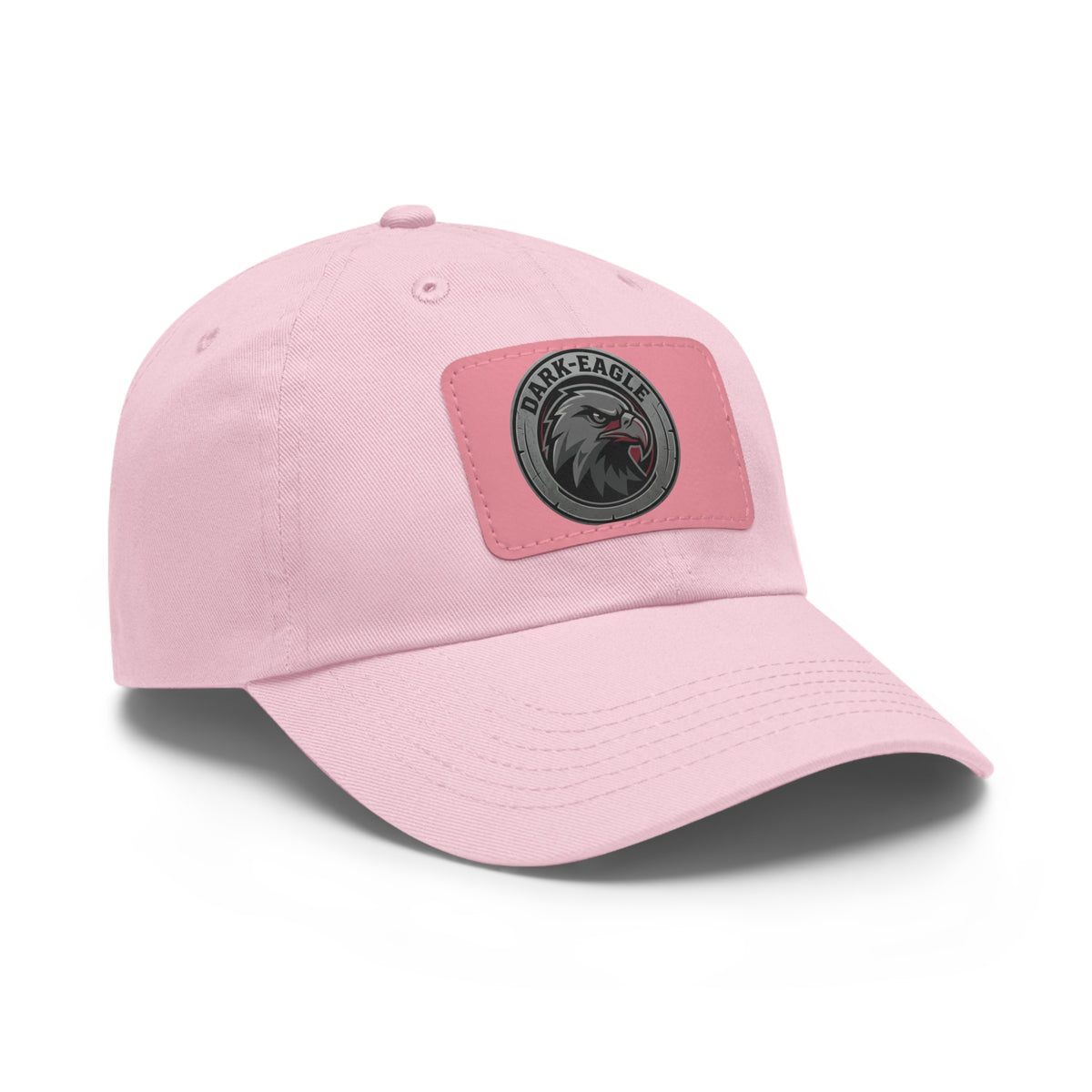 Leather Patch Dad Hat — ‘Dark Eagle’ Vintage Emblem Cap