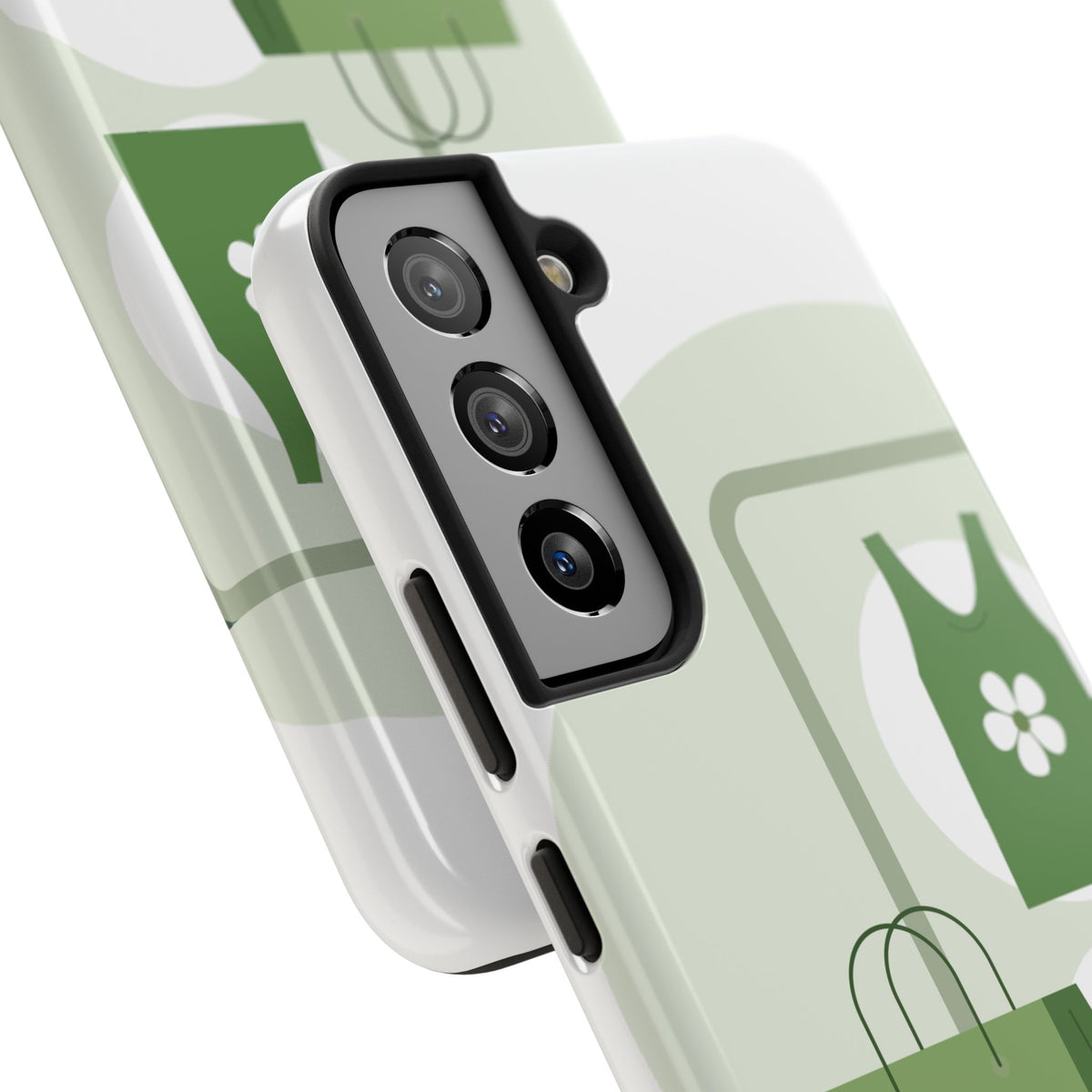 Green Shopping Icons Tough Phone Case — Eco Chic Protective Phone Cover