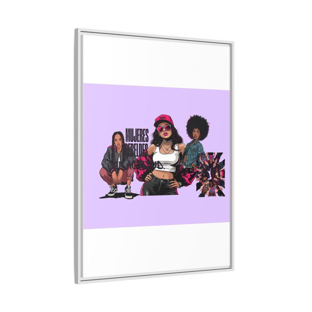 Framed Matte Canvas Art — Women of Color Portrait Collage (Multi‑Color)