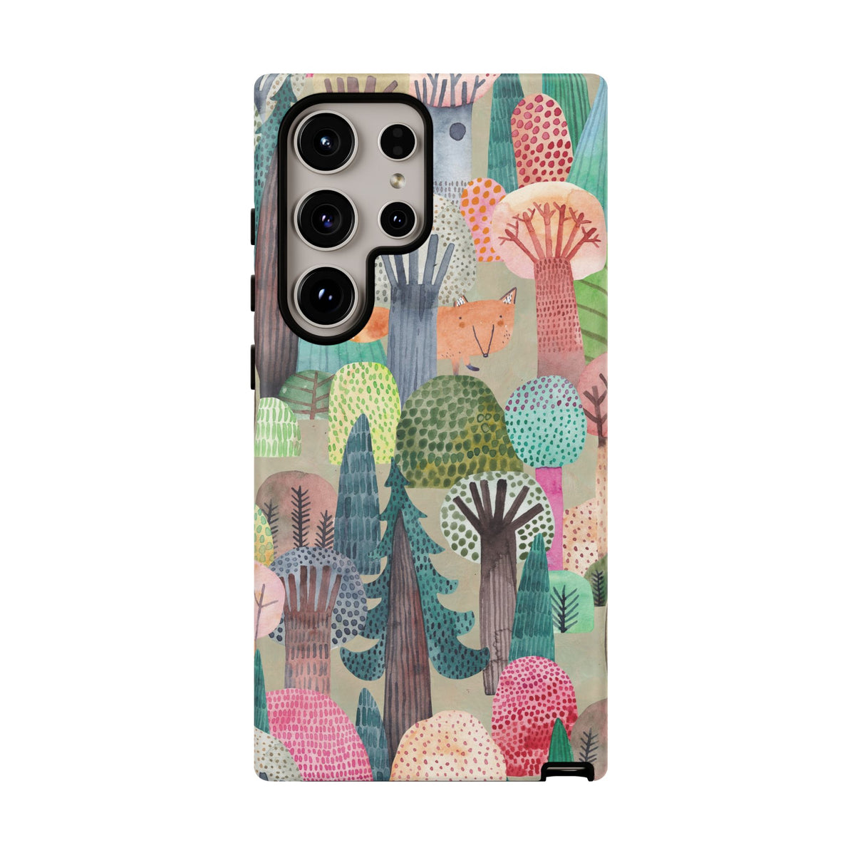 Woodland Fox Phone Case — Colorful Forest Art iPhone Cover