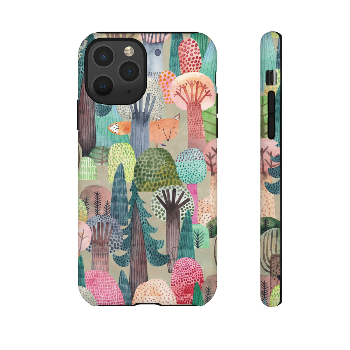 Woodland Fox Phone Case — Colorful Forest Art iPhone Cover