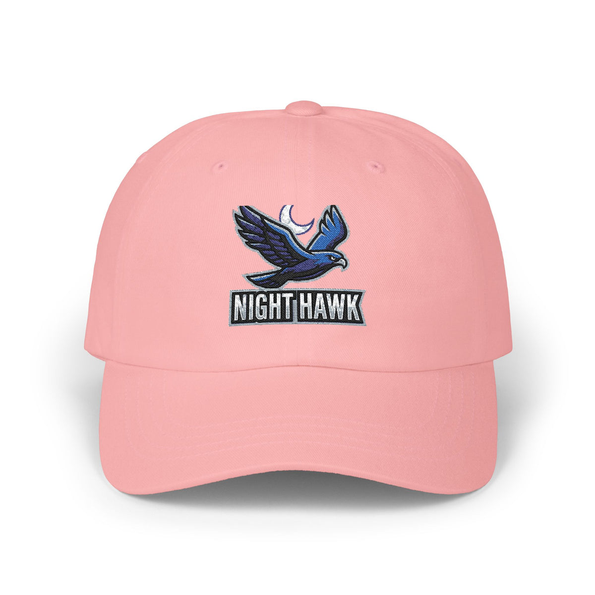 Night Hawk Embroidered Dad Cap — Retro Blue Hawk Baseball Hat