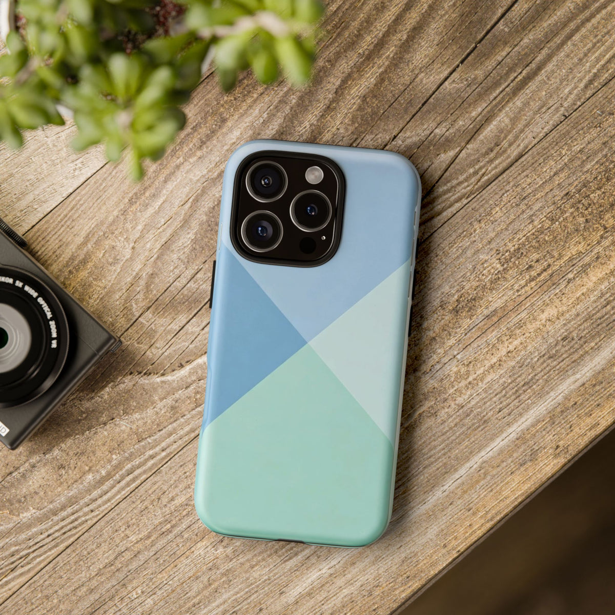 Geometric Mint & Sky Tough Phone Case