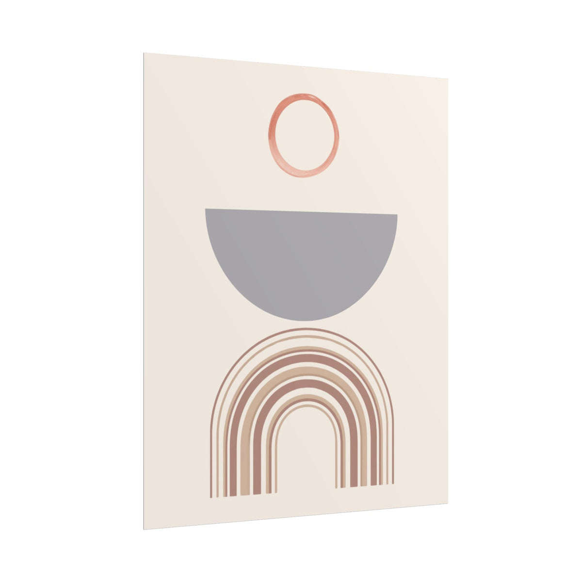 Minimalist Abstract Rainbow Poster – Neutral Boho Wall Art (Rolled Poster)