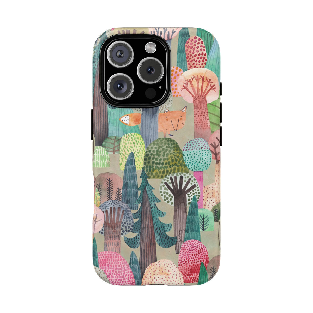 Woodland Fox Phone Case — Colorful Forest Art iPhone Cover