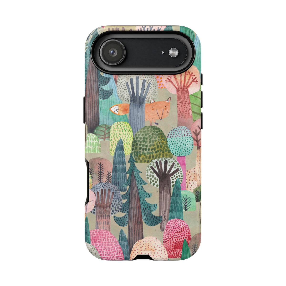 Woodland Fox Phone Case — Colorful Forest Art iPhone Cover