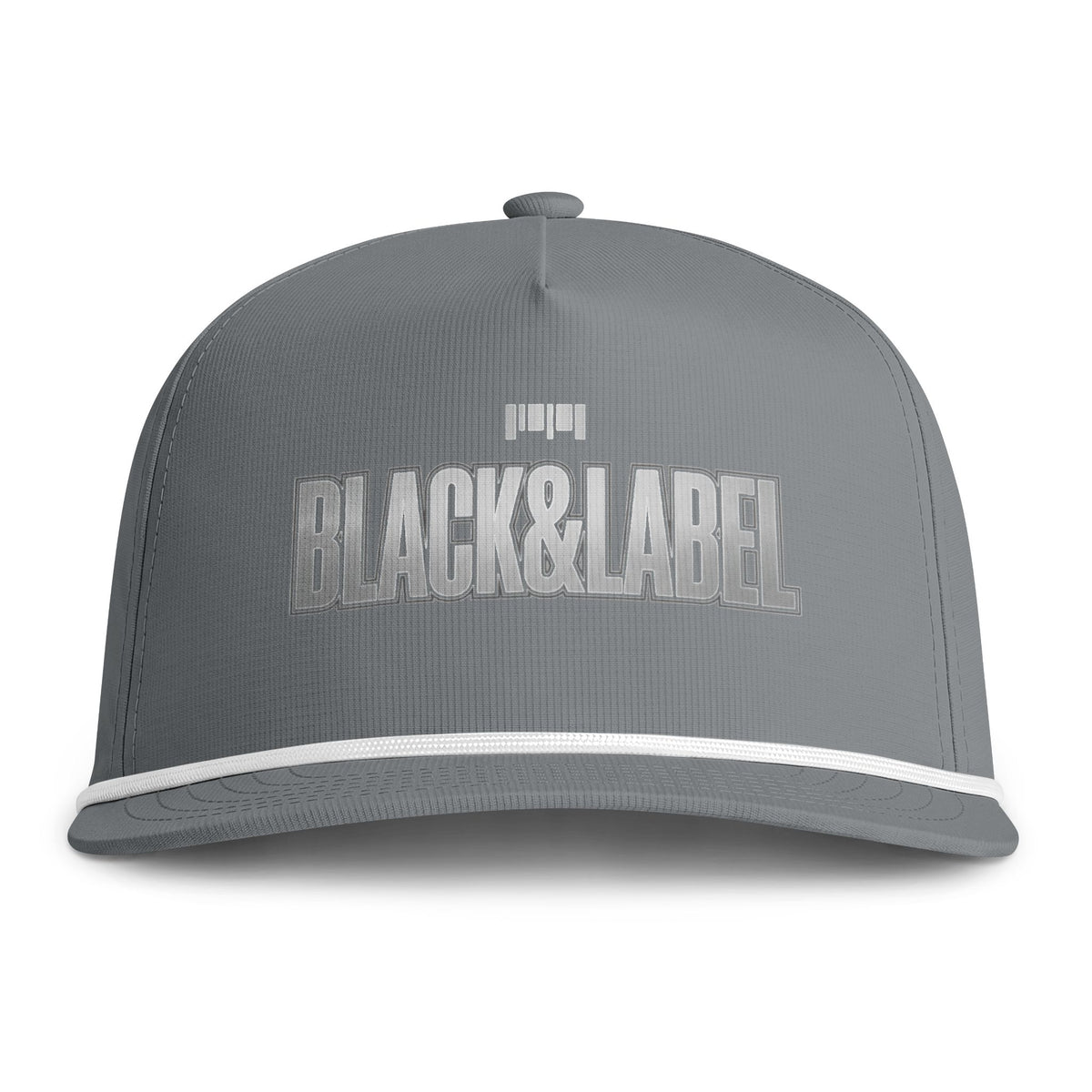 Snapback Hat — "Black & Label" Rope-Trim Sunwashed Cap
