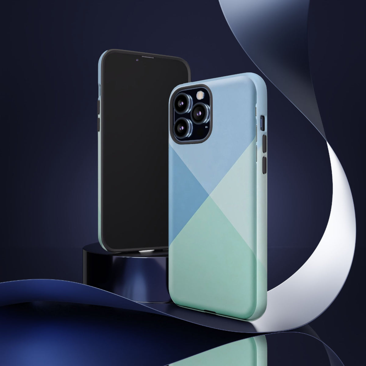 Geometric Mint & Sky Tough Phone Case
