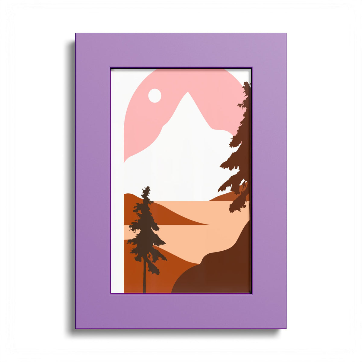 Minimalist Mountain Poster — Colored Frame Wall Art