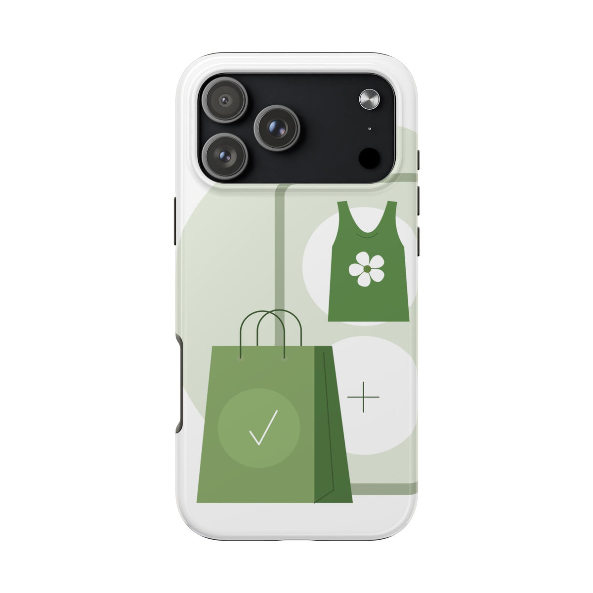 Green Shopping Icons Tough Phone Case — Eco Chic Protective Phone Cover