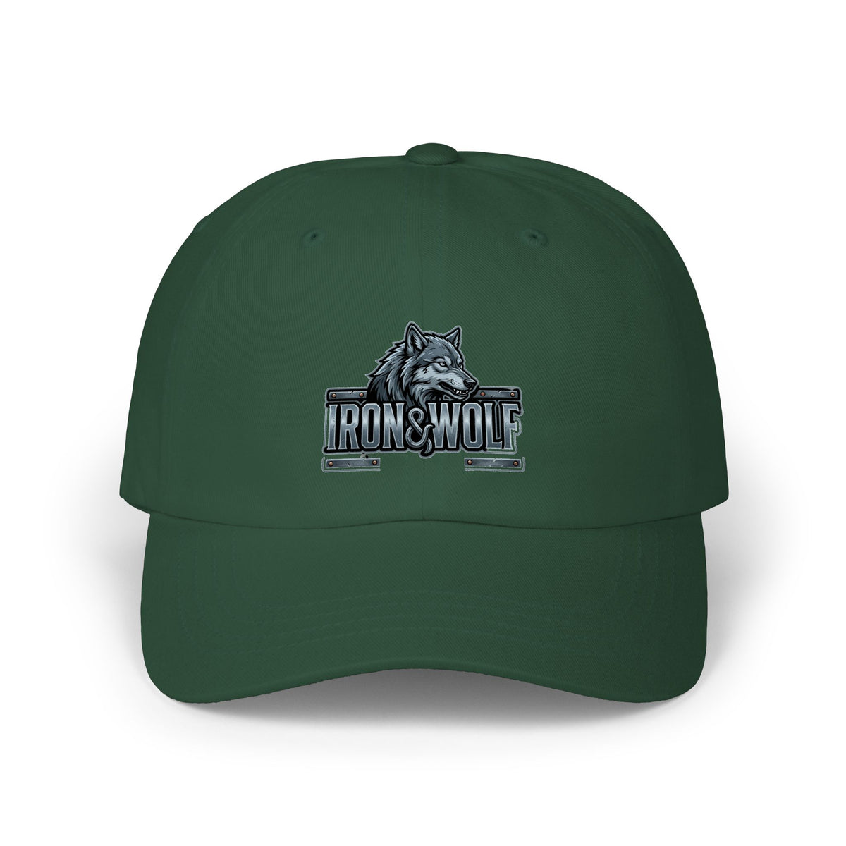 Dad Cap — Iron & Wolf Embroidered Logo Baseball Hat