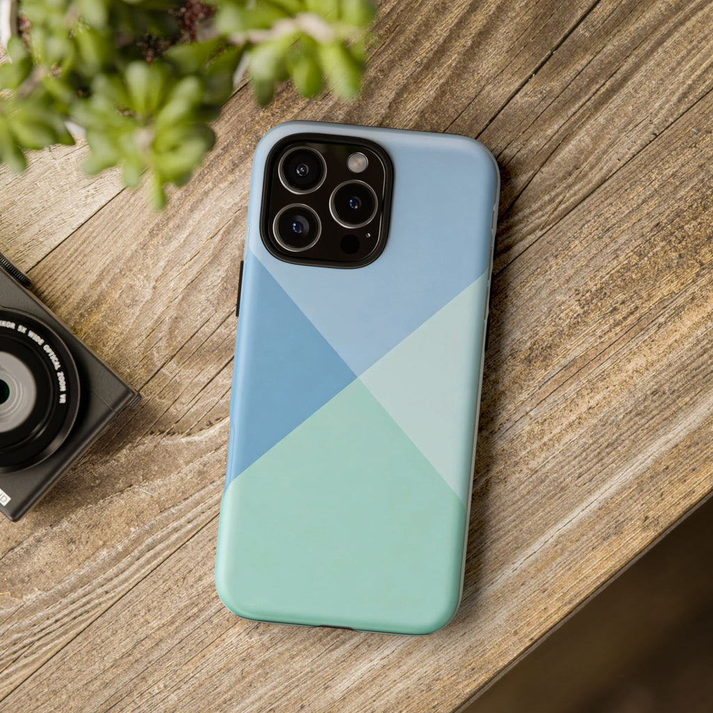 Geometric Mint & Sky Tough Phone Case