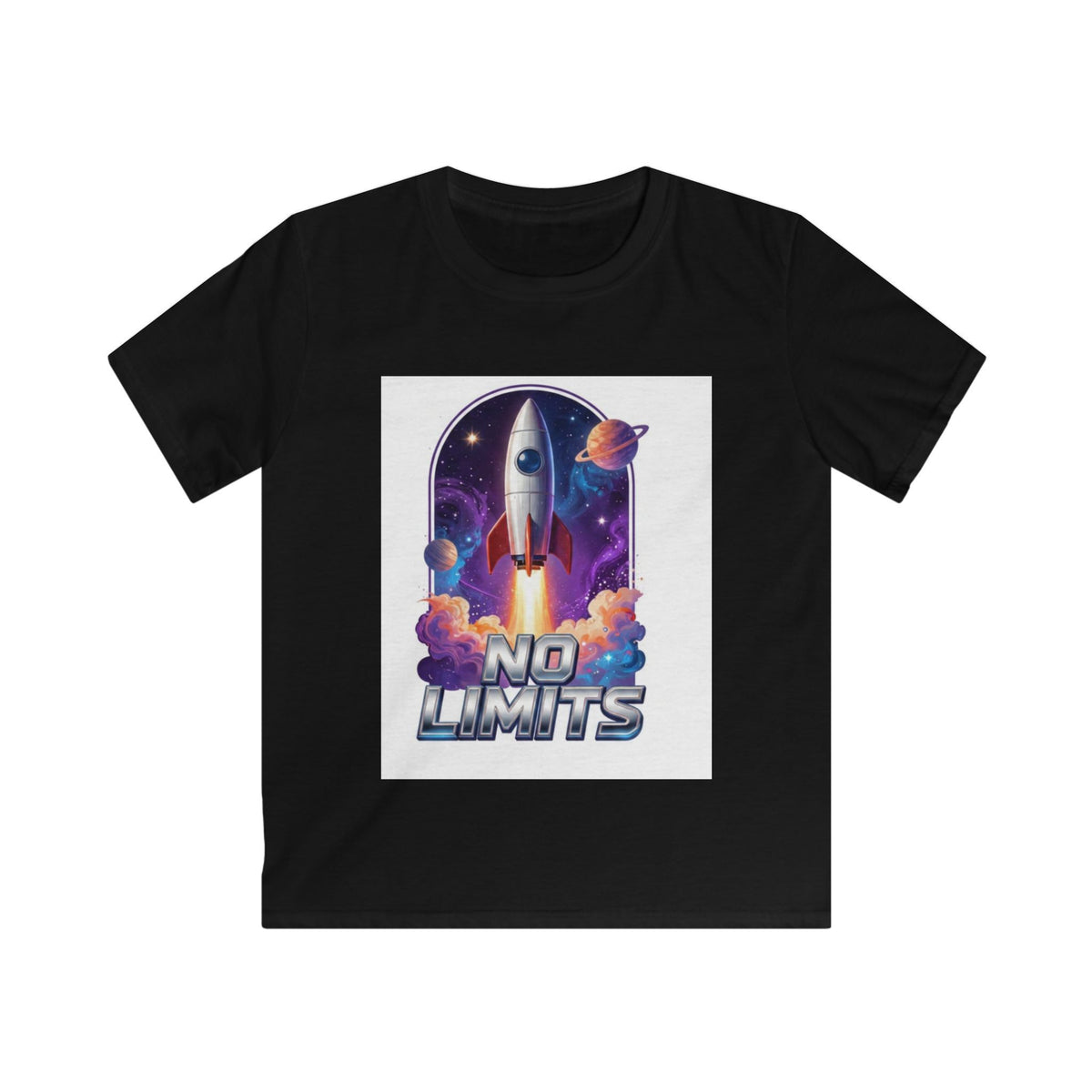 Kids Tee — 'No Limits' Rocket Space Graphic